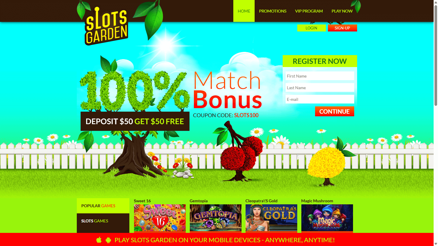 Slots Garden Casino Desktop screenshot